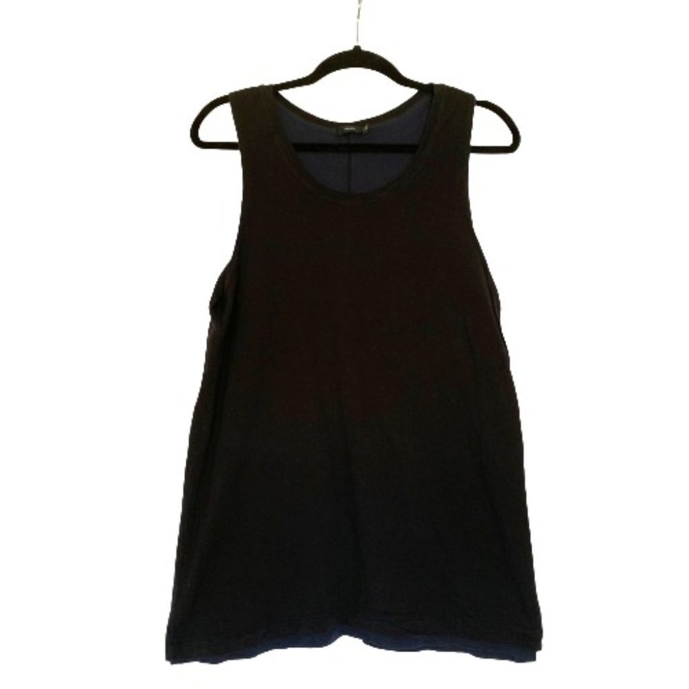 VINCE Black Pima Cotton Tank Top